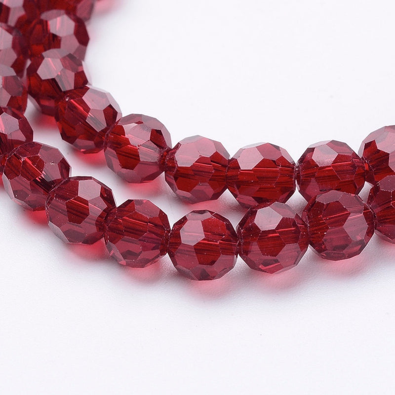 Glass - Round (Faceted) - 6mm - 30cm Strand