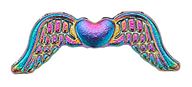 Metal - Angel Wings - Rainbow - 6 pieces