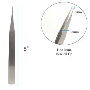 BeadSmith - Tweezer - Smooth Tip - Stainless Steel