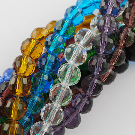 Glass - Round (Faceted) - 12mm - 50cm Strand