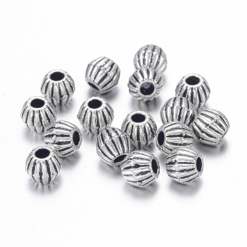 Metal - Bicone - 4mm x 4.5mm - Antique Silver