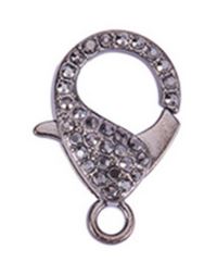 Clasp - Lobster - Rhinestone - 31mm x 22mm - 1 piece