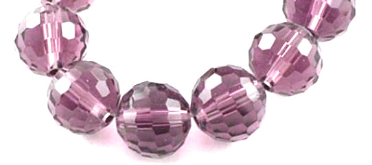 Glass - Round (Faceted) - 12mm - 50cm Strand