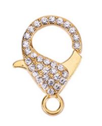 Clasp - Lobster - Rhinestone - 31mm x 22mm - 1 piece