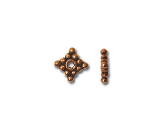 Metal - Disc (Square) - 5mm - 20 pieces - Antique Copper